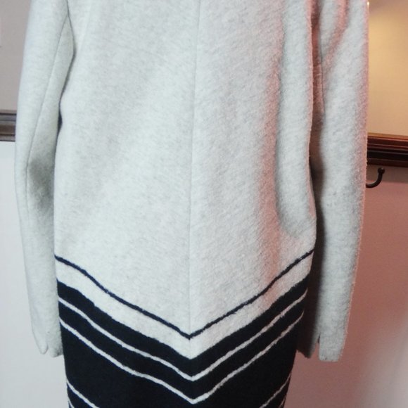 Anthropologie ELEVENSES Asymmetrical long Jacket/Coat LARGE Ardsley striped - Picture 7 of 11